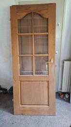 mahonie binnen deur met helder glas, Doe-het-zelf en Verbouw, Deuren en Horren, Ophalen, Gebruikt, Minder dan 80 cm, Binnendeur