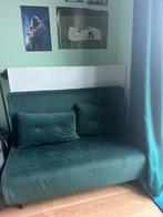 Green velvet two seater sofa couch, Ophalen, Gebruikt, Tweepersoons, 190 cm of minder