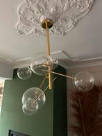 Gouden hanglamp met 6 glazen ballen, Huis en Inrichting, Lampen | Hanglampen, Ophalen, Zo goed als nieuw, Glas, 50 tot 75 cm