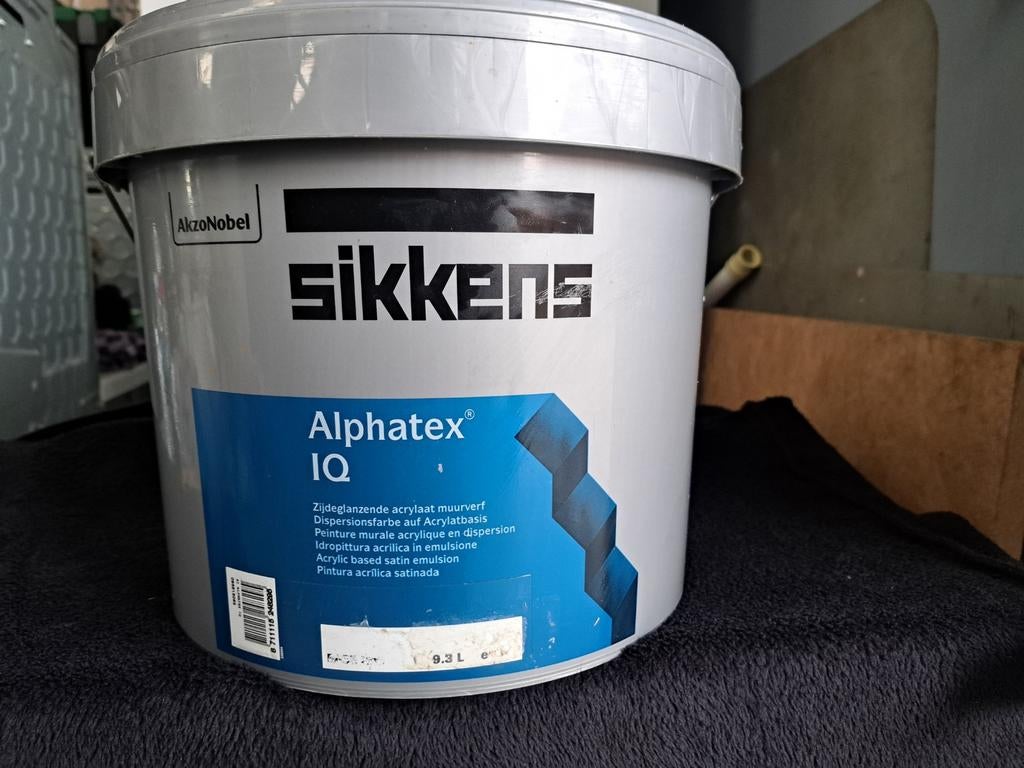 Sikkens Alphatex Muurverf - 10 Liter - RAL 9005 Zwart, Zwart, Nieuw, Ophalen of Verzenden, Verf