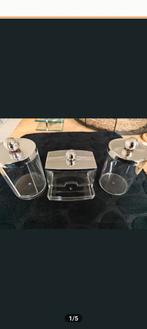 Nieuwe badkamer jar set - Acryl & Zilver, Huis en Inrichting, Ophalen of Verzenden, Nieuw, Overige kleuren, Overige typen