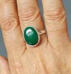 zilveren ring met natuurlijke Malachiet steen zilver 925, Nieuw, Groen, 18 tot 19, Met edelsteen