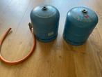 Twee lege campinggaz gasflessen met aansluiting, Ophalen