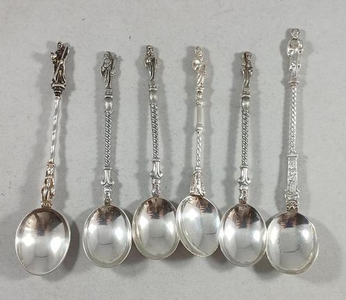 6 zilveren theelepels apostel antiek 835 zilver, Antiek en Kunst, Antiek | Goud en Zilver, Zilver, Ophalen of Verzenden