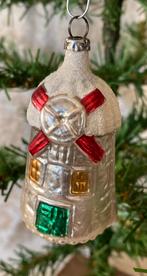 Oud antiek glazen kerstversiering decoratie ornment molen, Diversen, Kerst, Ophalen of Verzenden, Zo goed als nieuw