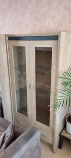 Set salontafel dressoir tv meubel vitrine kast hout eiken, Huis en Inrichting, Kasten | Dressoirs, Ophalen, 150 tot 200 cm, Zo goed als nieuw
