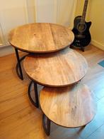 Salon/bijzettafel., Ophalen, 50 tot 100 cm, Industrieel/landelijk, Rond