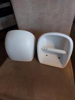 (2x) porseleinen toiletrol houder 17x17x17 cm wit, Ophalen of Verzenden, Zo goed als nieuw