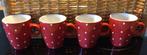 4 leuke rode mokjes / Union Pacific Merchandise bv, Ophalen of Verzenden, Zo goed als nieuw, Overige stijlen, Kop(pen) en/of Schotel(s)