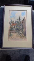 Aquarel Neltjeshaven Sneek in lijst 44/30cm.gesigneerd., Antiek en Kunst, Kunst | Schilderijen | Klassiek, Ophalen of Verzenden