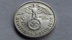 WO2 2 Reichsmark 1939J zilver nazi duitsland, Ophalen of Verzenden, Duitsland, Losse munt, Zilver