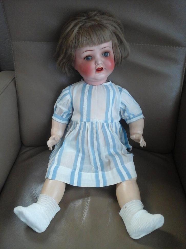 Antieke pop HEUBACH - KOPPELSDORF 342.5 + antieke kleertjes, Verzamelen, Poppen, Gebruikt, Pop, Ophalen of Verzenden