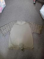 Mooi groen tuniek met gehaakte mouwen maat l/xl, Ophalen of Verzenden, Zo goed als nieuw, Maat 42/44 (L), Groen
