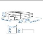 Ikea Brimnes bed 140x200 cm, Huis en Inrichting, Ophalen, Gebruikt, Wit, Tweepersoons