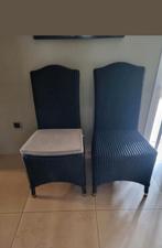 4 x Lloyd Loom (Vincent sheppard) met originele kussens, Huis en Inrichting, Stoelen, Ophalen, Zwart, Zo goed als nieuw, Vier