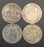 4x Scheepjesschelling Zeeland, Postzegels en Munten, Vóór koninkrijk, Setje, Zilver, Overige waardes