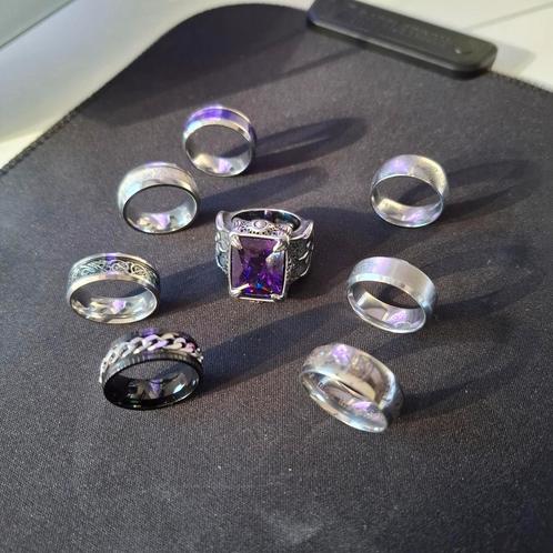 Diverse Ringen - Ring met Steen - Roestvrij Staal, Sieraden, Tassen en Uiterlijk, Ringen, Zo goed als nieuw, Dame of Heer, Kleiner dan 17