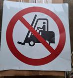 Ouder magazijn bord Verboden voor heftrucks van metaal met l, Ophalen of Verzenden, Overige typen