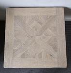 Salontafel eiken parket - kloosterpoot - UNIEK 70x70x45, Ophalen, 50 tot 100 cm, ., Vierkant