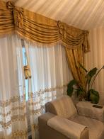 Gordijnen goud met vitrage, Ophalen of Verzenden, Zo goed als nieuw, 200 cm of meer