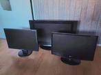 2 schermen en een tv, Computers en Software, VGA, Full HD, Zo goed als nieuw, Ingebouwde speakers