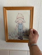 SARAH KAY - TOM foto schilderijtje in houten lijst, Ophalen of Verzenden, Schilderij, Minder dan 50 cm