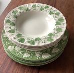 Churchill Staffordshire Ivy Verdigris Borden, 4xdiep 5xdiner, Gebruikt, Ophalen of Verzenden, Bord(en), Overige stijlen