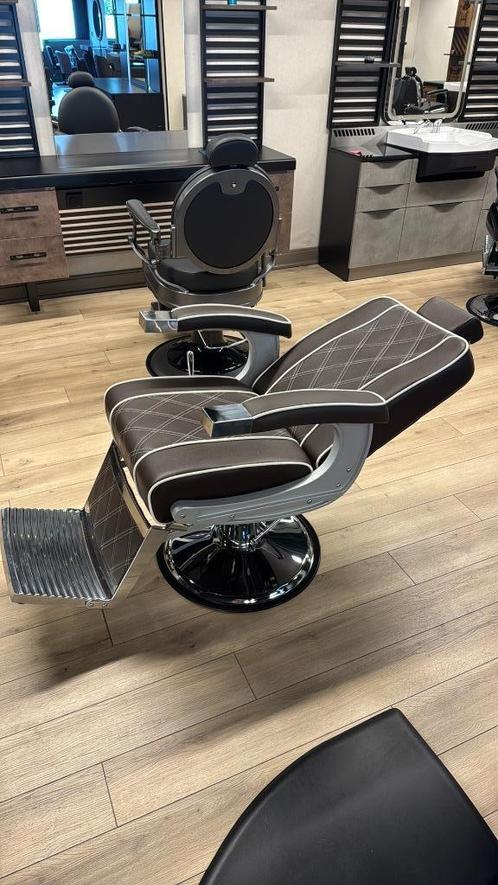 Barbierstoel Bakla bruin barberstoel knipstoel herenstoel, Huis en Inrichting, Stoelen, Nieuw, Vijf, Zes of meer stoelen, Leer
