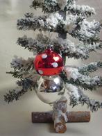 Oude grote glazen paddenstoel kerstbal, Diversen, Kerst, Ophalen of Verzenden, Gebruikt