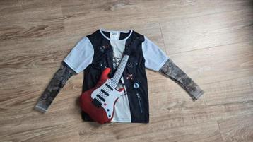 Rockkleding (maat 122-128) met gitaar en tattoo sleeves beschikbaar voor biedingen