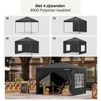 Partytent 3x3 met 4 zijwanden 800D polyester, Opvouwbaar, Partytent, Minder dan 4 meter, Nieuw