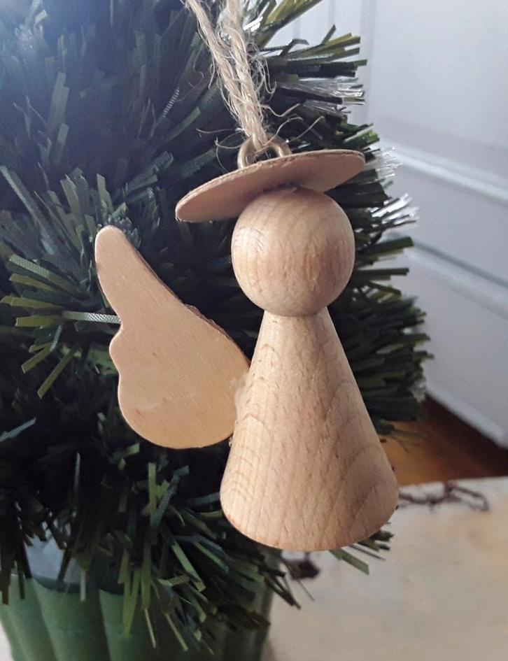 Vintage hanger van een engel - hout, Diversen, Kerst, Gebruikt, Ophalen of Verzenden