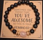 armband Lavasteen met Rozenkwarts, Sieraden, Tassen en Uiterlijk, Armbanden, Overige materialen, Met edelsteen, Nieuw, Ophalen of Verzenden