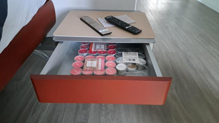 Auping Match zwarte Nachtkastjes - Set van 2, Huis en Inrichting, Tafels | Bijzettafels, Zo goed als nieuw, Rechthoekig, 45 tot 60 cm