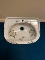 Vintage Wastafel met Bloemen - 38x28 cm, Ophalen of Verzenden, Gebruikt, Wastafel