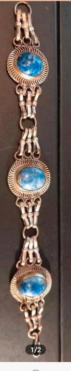 Lapis lazuli sierraad  2 armbanden en 1 ketting., Ophalen of Verzenden, Zo goed als nieuw, Blauw, Steen of Mineraal