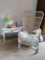 Vintage Rohe rotan stoel, Huis en Inrichting, Stoelen, Ophalen, Gebruikt, Wit, Riet of Rotan