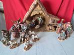 Houten kerststal met 18-delige vintage Berkalith kerstgroep, Antiek en Kunst, Ophalen of Verzenden