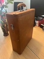 Vintage leren koffer / aktetas, Gebruikt, Slot, Ophalen of Verzenden, Minder dan 35 cm