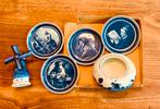 Delfts blauwe bordjes set molen en waxine houder, Ophalen of Verzenden