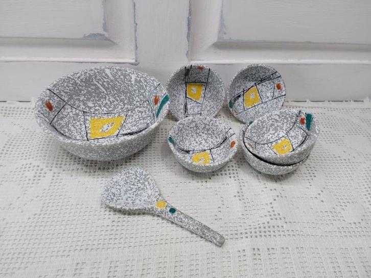 Retro aardewerk pinda set, Verzamelen, Retro, Huis en Inrichting, Ophalen of Verzenden