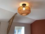 Plafondlamp van gevlochten papier, Huis en Inrichting, Lampen | Lampenkappen, Ophalen, Zo goed als nieuw, Rond