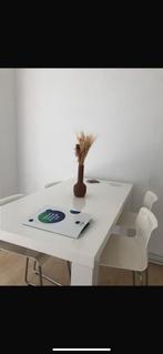 IKEA Bartafel + 4 GLENN Barkrukken Wit Hoogglans, Huis en Inrichting, Kunststof, Gebruikt, Met voetsteun, Ophalen of Verzenden