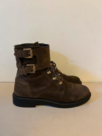 Nubikk bruin-groene suède boots maat 36 beschikbaar voor biedingen