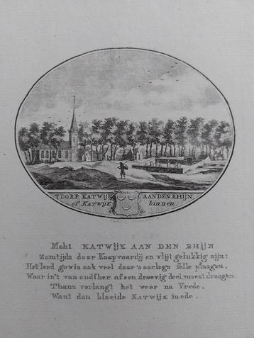 22 / Katwijk Binnen Gravure 18de eeuw van Ollefen en Bakker beschikbaar voor biedingen