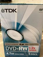 Beschrijfbare discs TDK DVD-RW discs. NIEUW!, Nieuw, Dvd, Ophalen of Verzenden, TDK