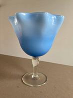 grote Franse keramiek opaline vaas op voet vintage 1950, Ophalen of Verzenden