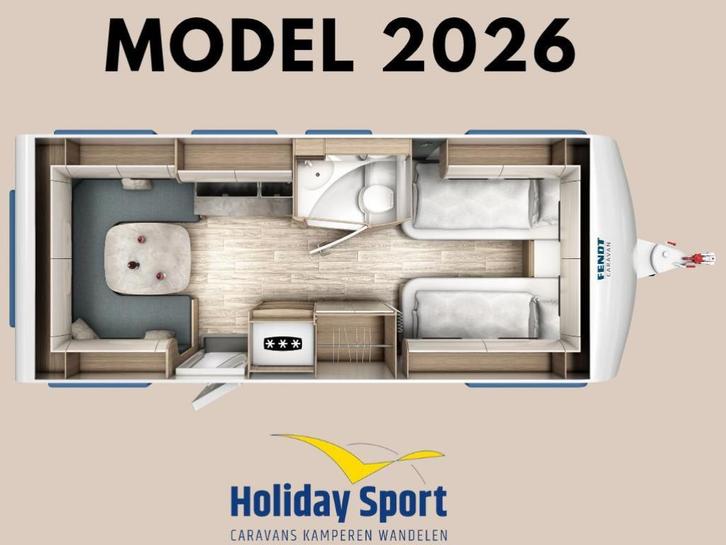 Fendt Tendenza 550 SG Bouwjaar 2026, Caravans en Kamperen, Caravans, Bedrijf, tot en met 4, 1250 - 1500 kg, Rondzit, Fendt, 2 aparte bedden