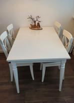 Ikea Rosentorp  eettafel met 4 ingolf stoelen, Huis en Inrichting, Complete eetkamers, Ophalen of Verzenden, Gebruikt, 4 tot 6 stoelen