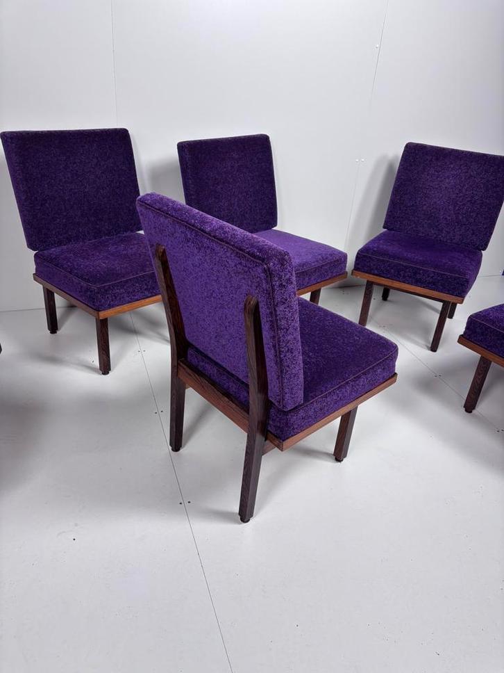 Vintage stoel eetkamerstoel paars 3 stuks, Huis en Inrichting, Stoelen, Gebruikt, Drie, Overige kleuren, Ophalen